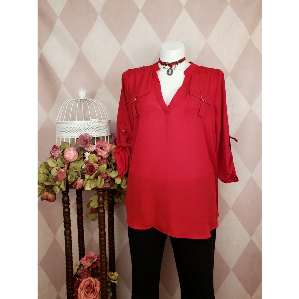 🆕️ Rue 21 | Red Chiffon Top